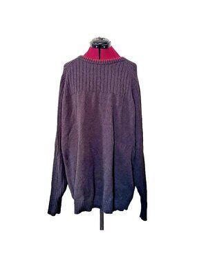 Columbia Men's 3XT Tall Sweater Maroon Charcoal Vintage Logo Ribbed Crew Neck